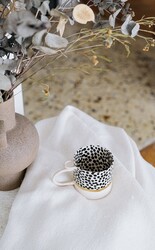 Gri Seramik - Siyah Freckles Çay Fincanı